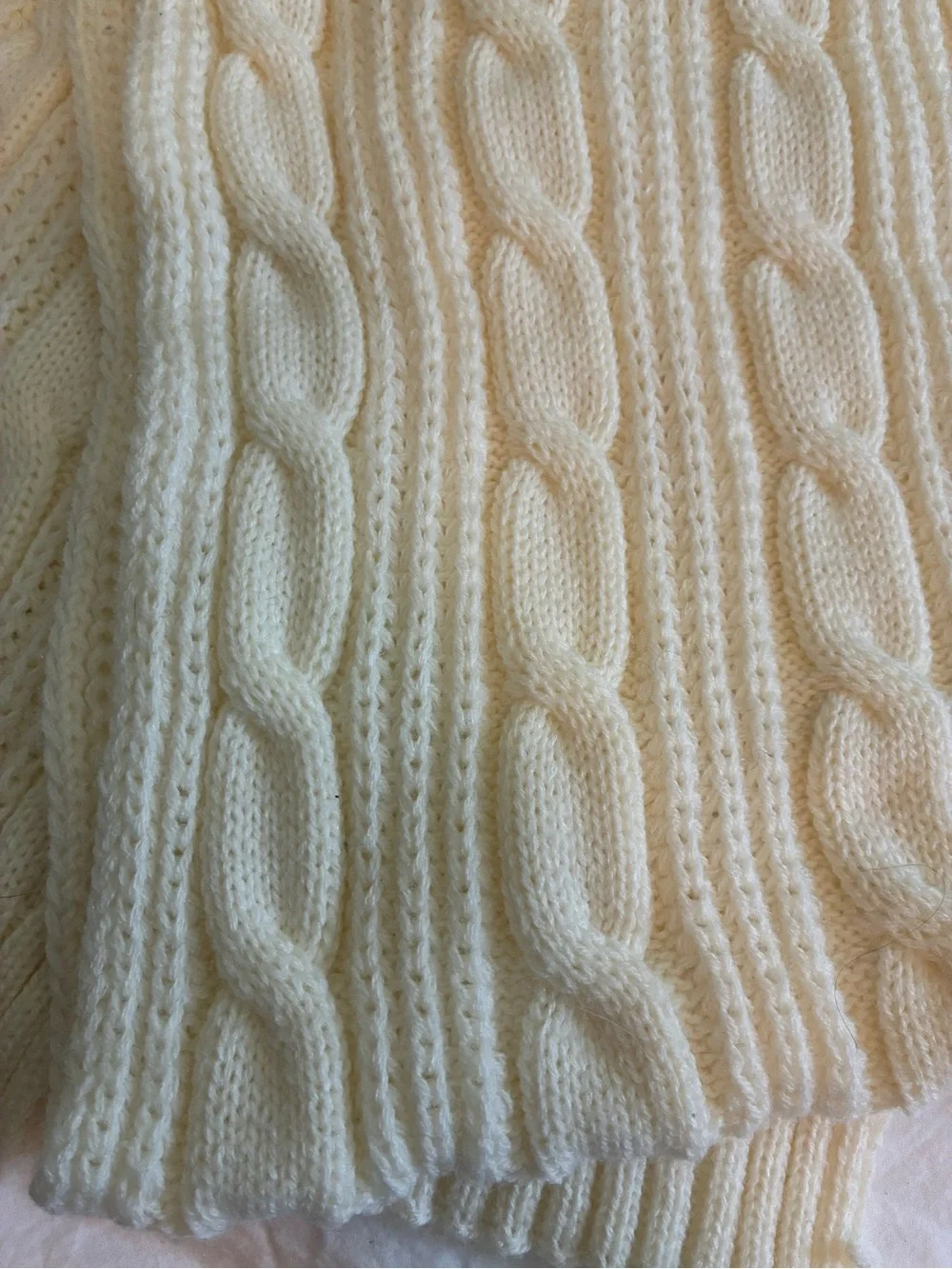 Man of Adam Irish Cream Cable Knit Scarf